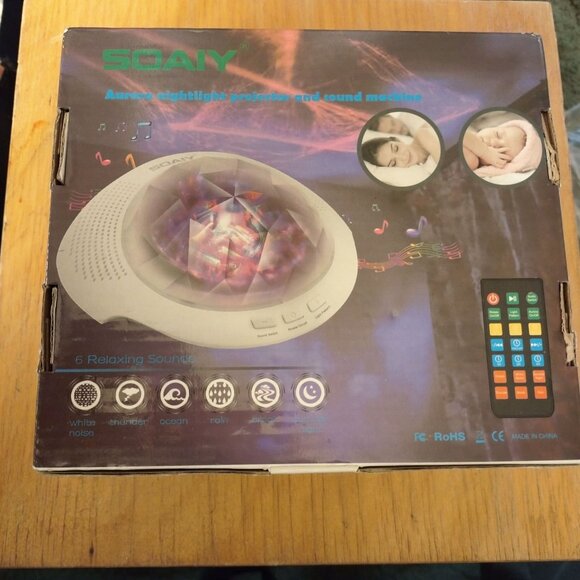 Sqaiy Aurora Nightlight Projector & Sound Machine W/Bluetooth & Remote-NEW - Picture 1 of 4